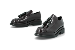 DERBY Upla Boda IN PELLE TESTA DI MORO CON FRANGE E NAPPINE